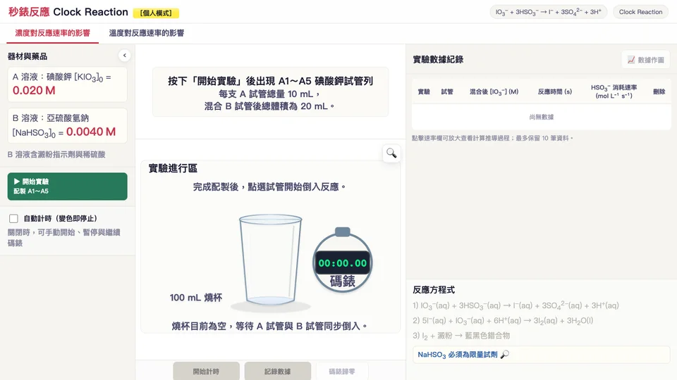 秒錶反應互動教材畫面